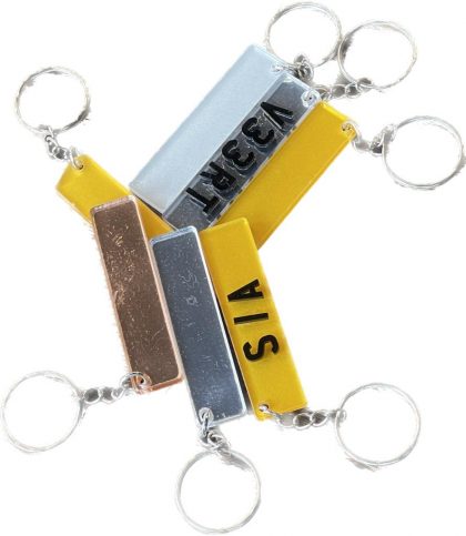 4D number plate keyring